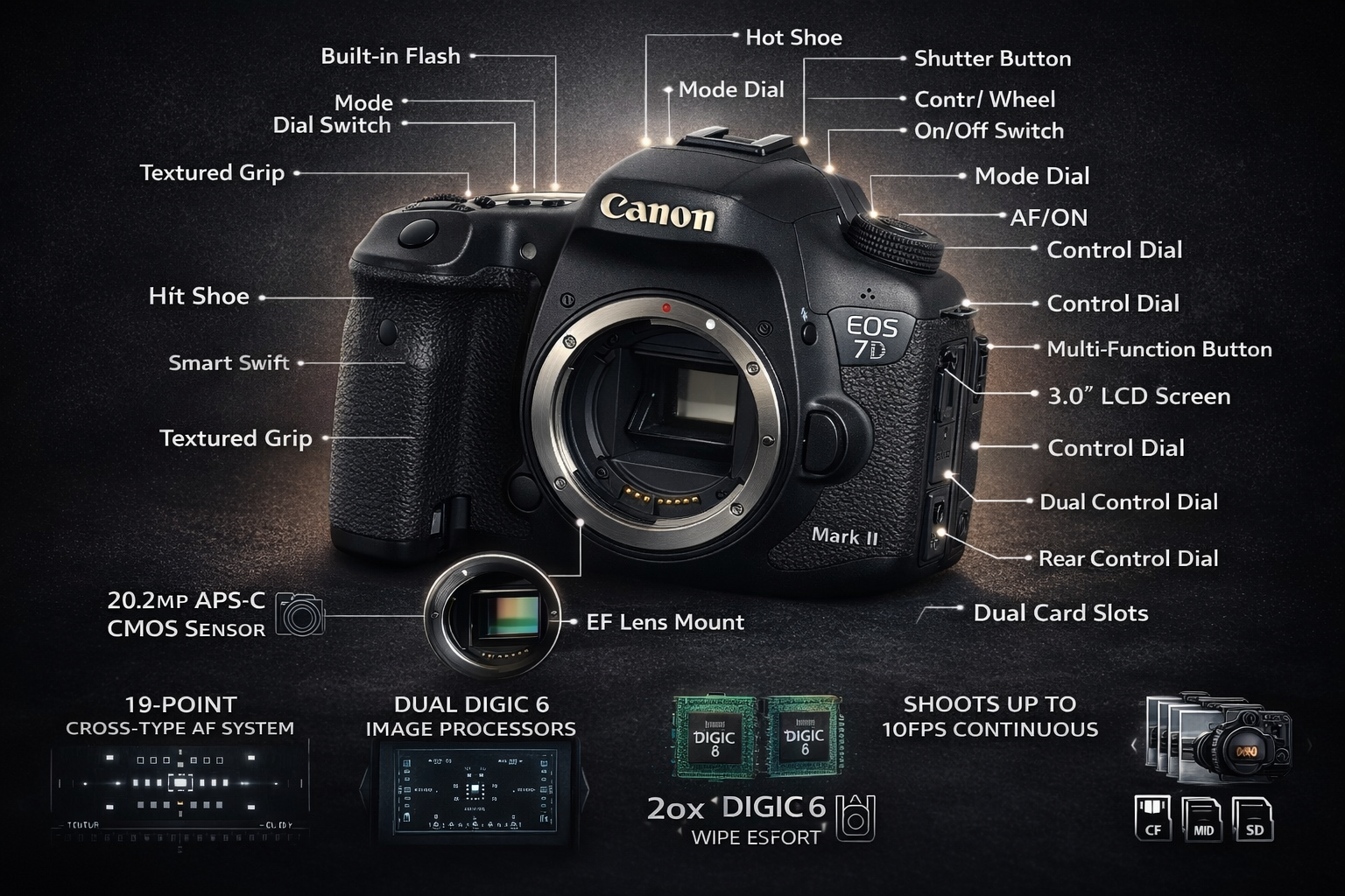 Canon EOS 5D Rear Diagram